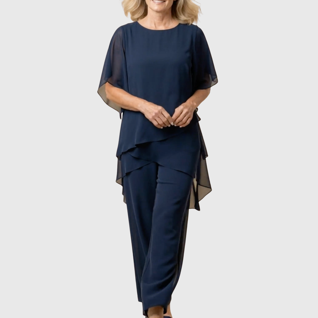 Susan | Anzug mit drapierten Palazzo-Hosen