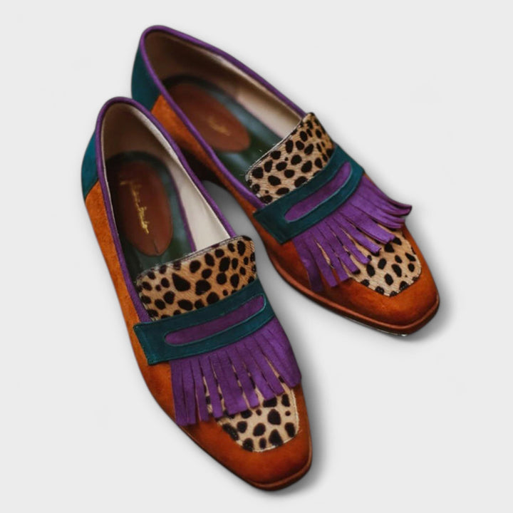 Tavira | Braun Leopard Komfort Mokassins