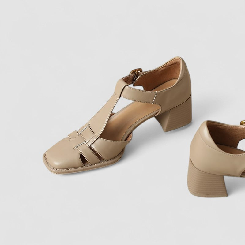 Elmora | Orthopädische T-Strap Absatz Schuhe