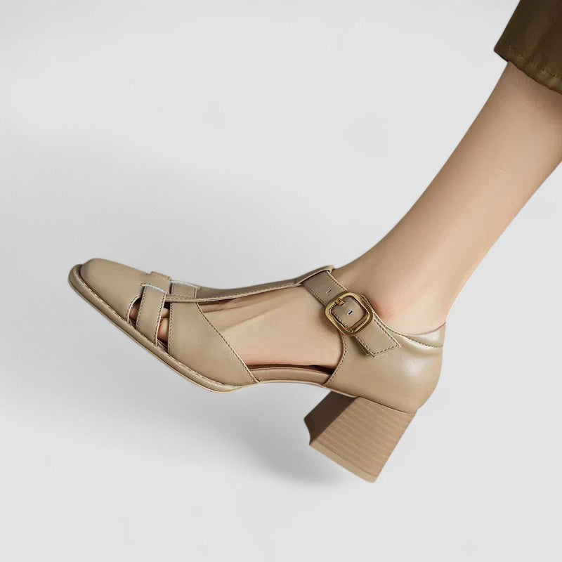 Elmora | Orthopädische T-Strap Absatz Schuhe