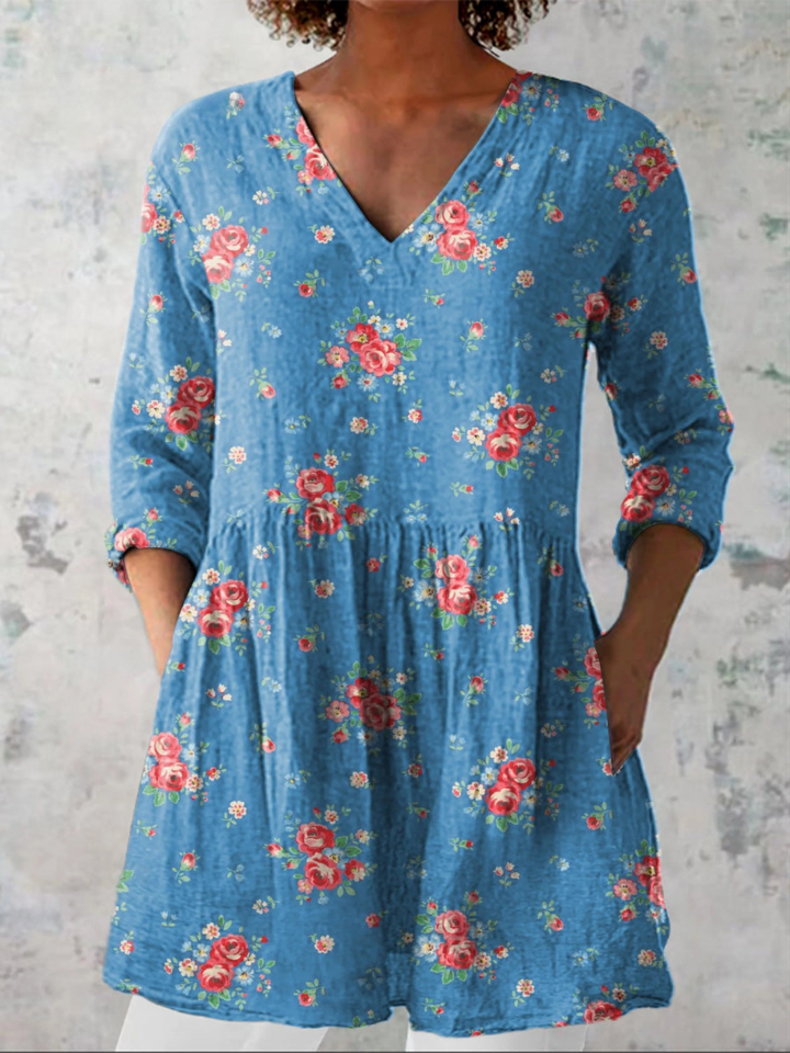 Mabel | Lange V-hals blouse