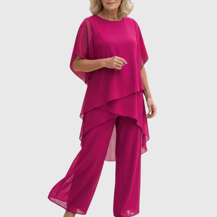 Susan | Anzug mit drapierten Palazzo-Hosen