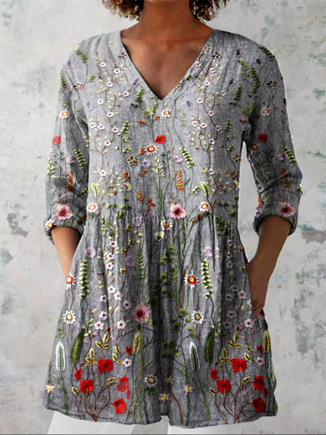 Lana | Lange V-hals blouse
