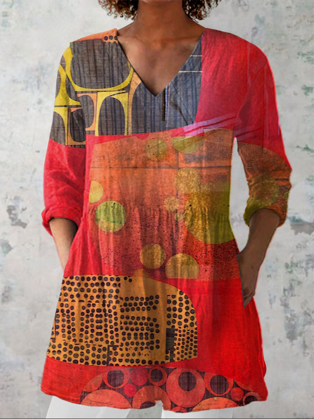 Indira | Lange V-hals blouse