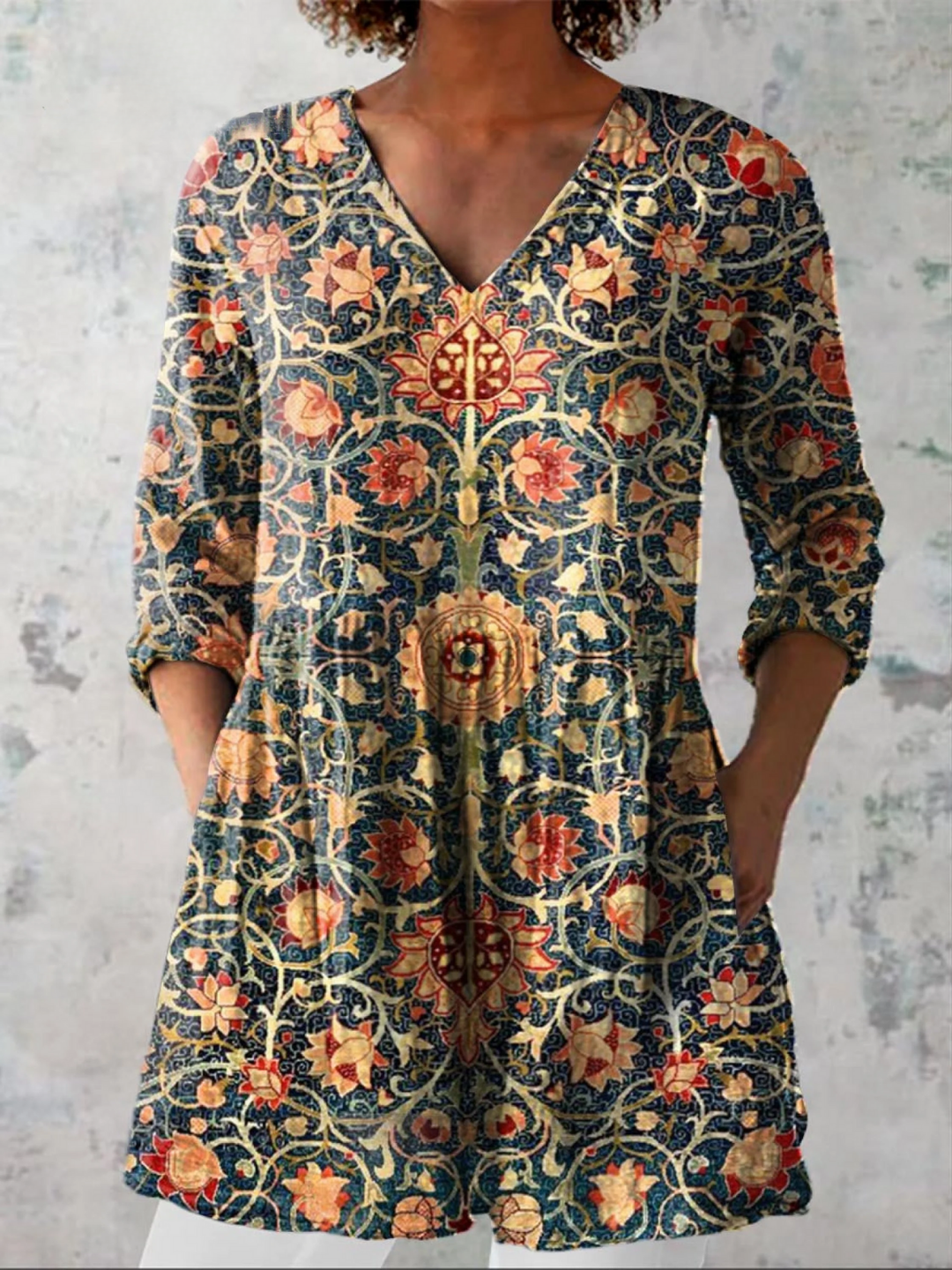 Elara | Lange V-hals blouse
