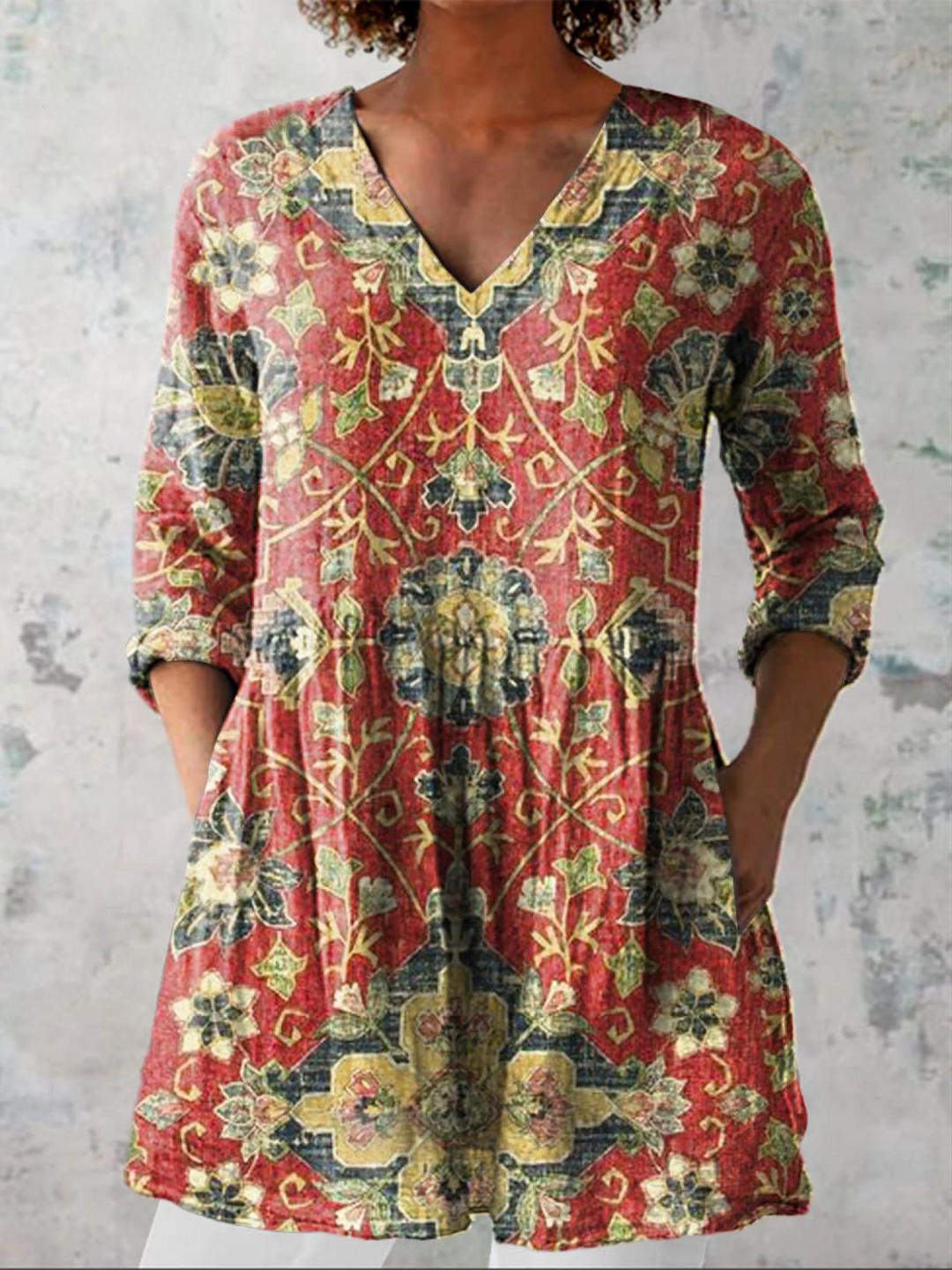 Dahlia | Lange V-hals blouse