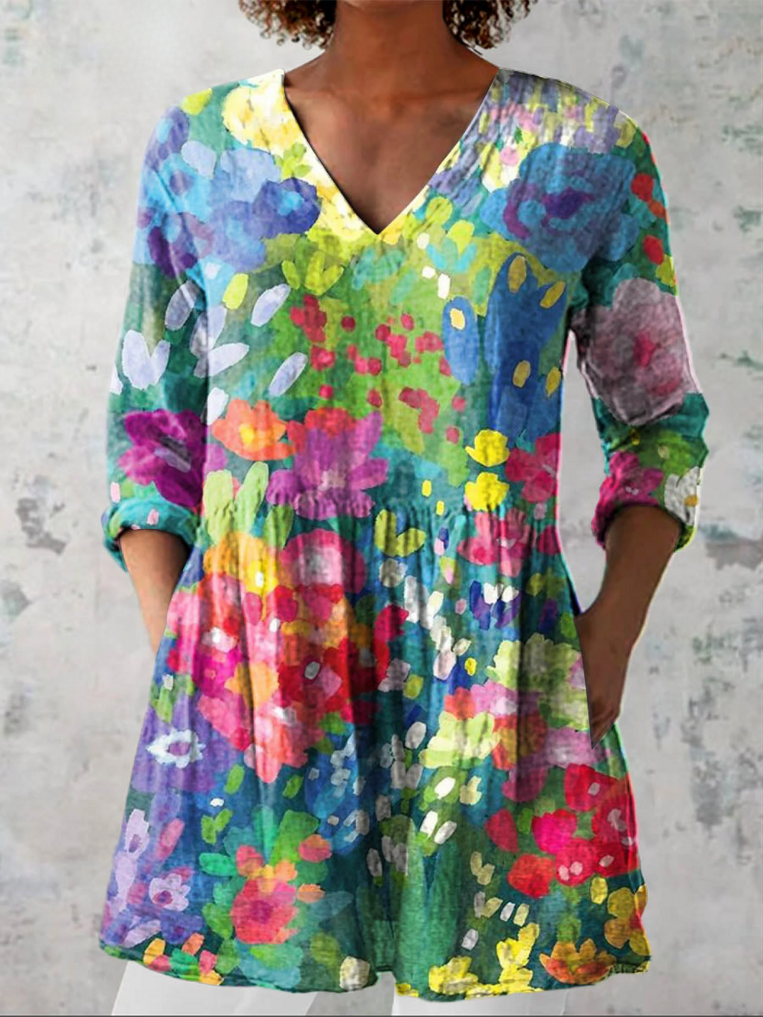 Cali | Lange V-hals blouse