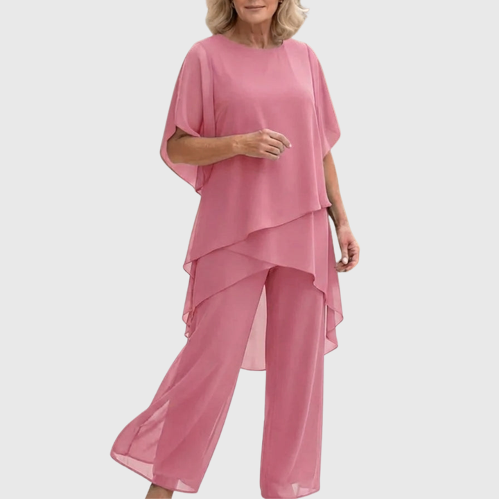 Susan | Anzug mit drapierten Palazzo-Hosen