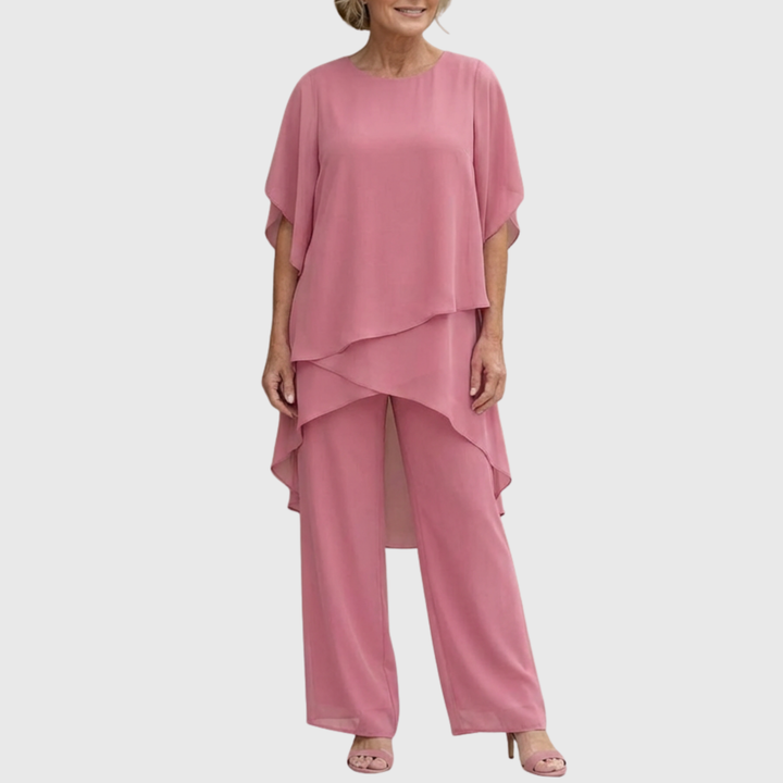 Susan | Anzug mit drapierten Palazzo-Hosen