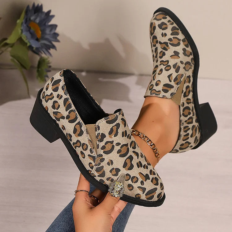 Luvina | Leopard Elegante Mokassins