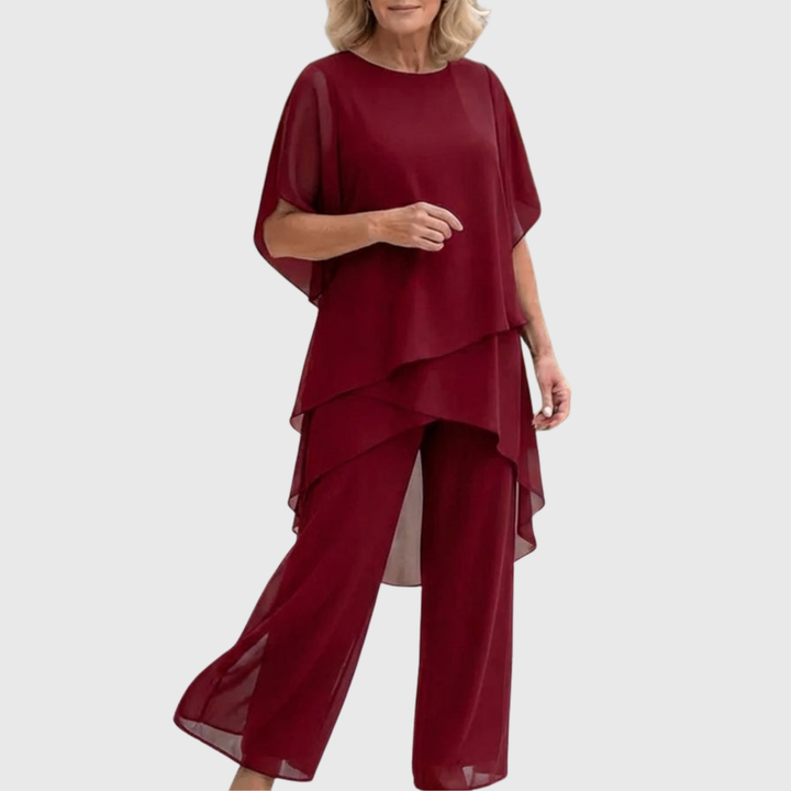 Susan | Anzug mit drapierten Palazzo-Hosen