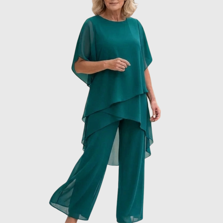 Susan | Anzug mit drapierten Palazzo-Hosen