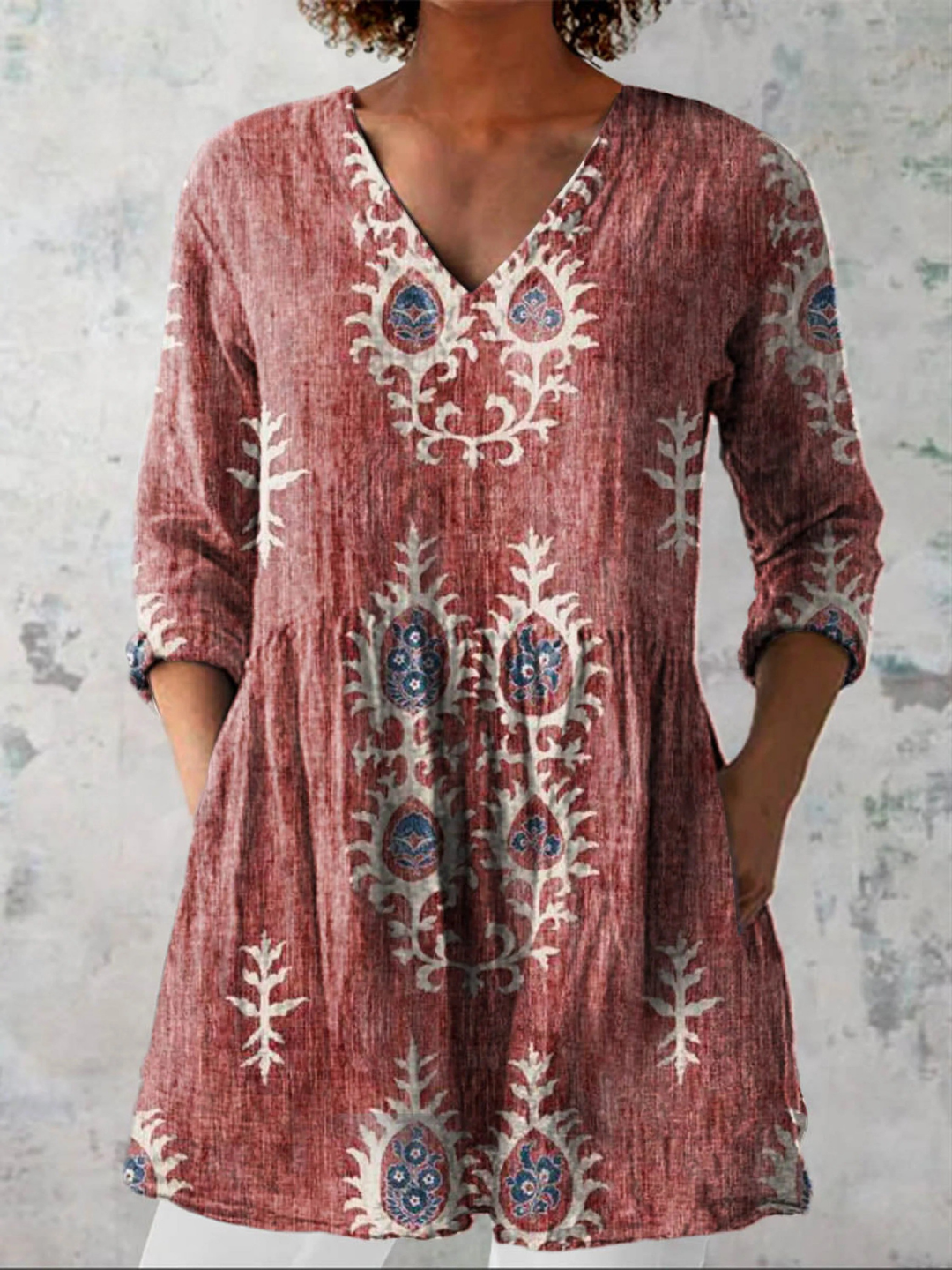Maeve | Lange V-hals blouse
