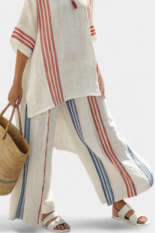 Solvane | Mediterrane streep linnen set