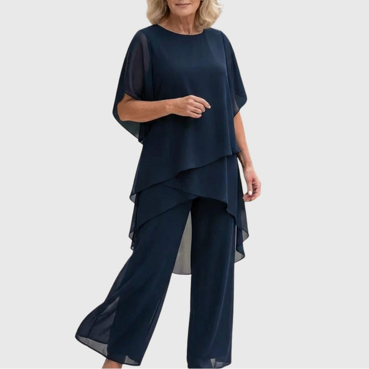 Susan | Anzug mit drapierten Palazzo-Hosen