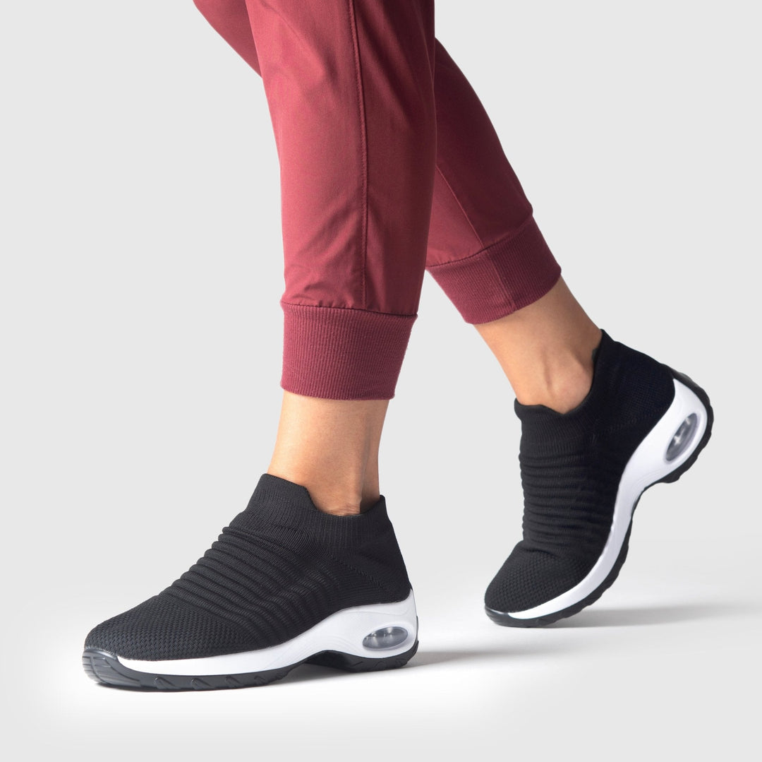 Ademende Vetervrije Stretch Schoenen – Zwart Wit