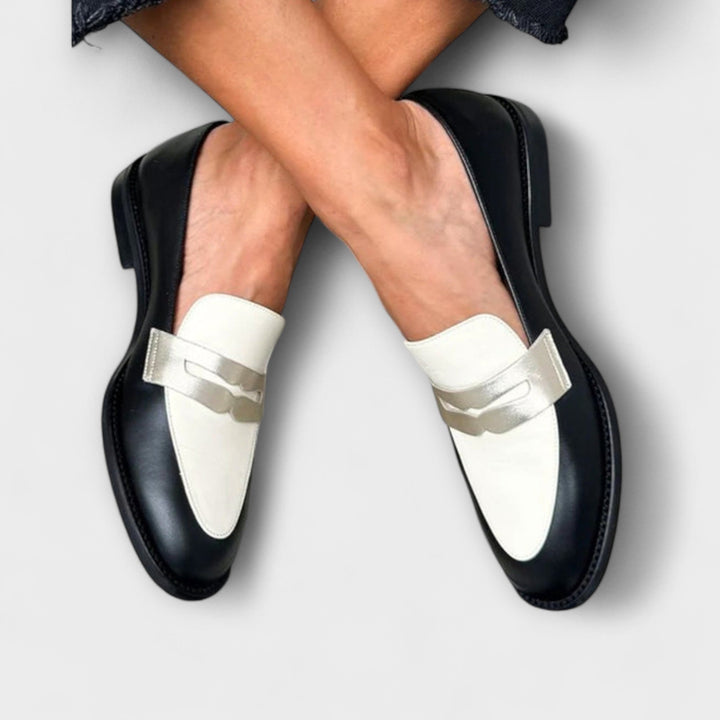 Velmira | Schwarze Metallic Komfort Loafer