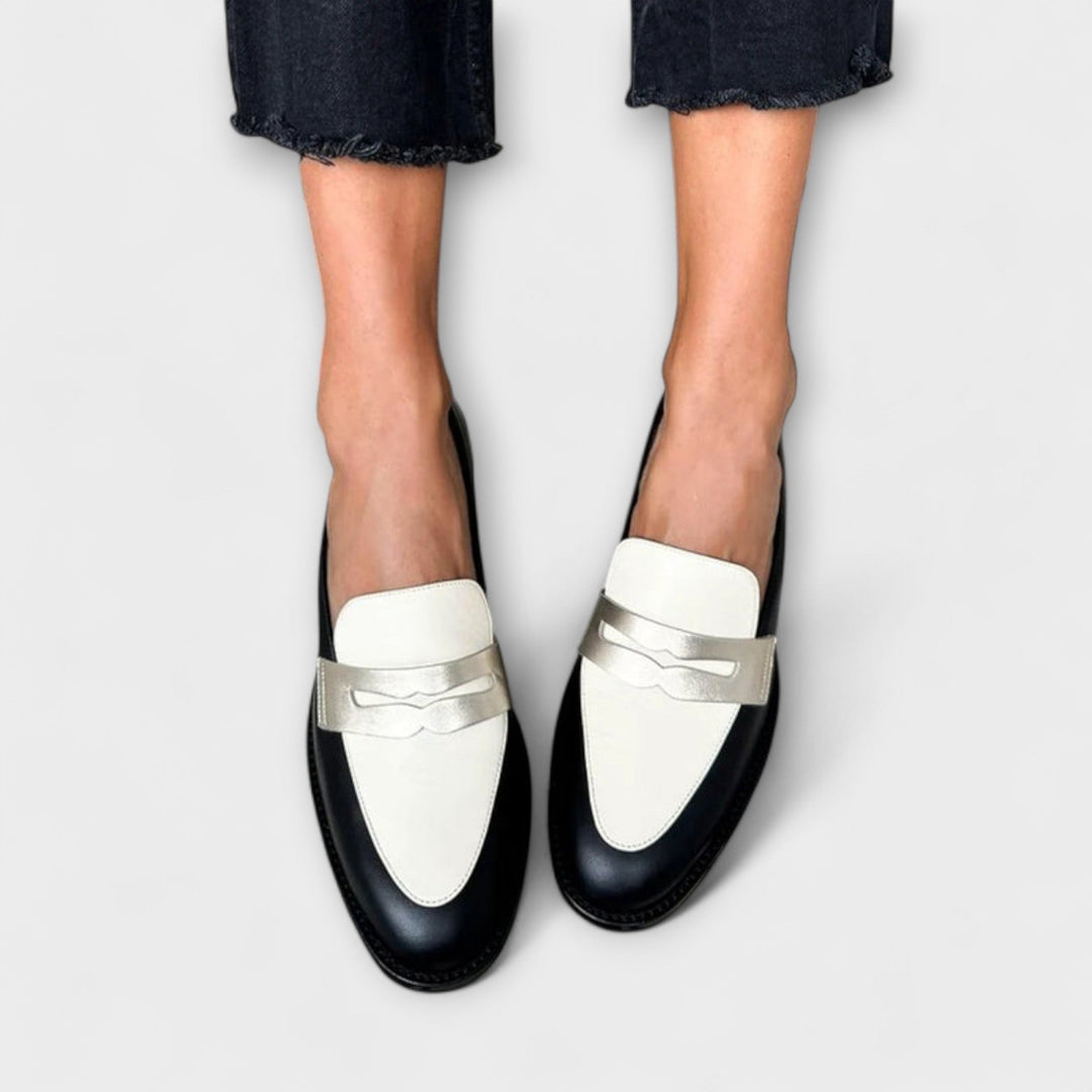 Velmira | Schwarze Metallic Komfort Loafer