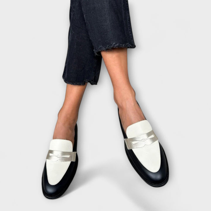 Velmira | Schwarze Metallic Komfort Loafer