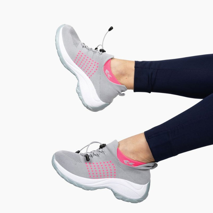 Chaussures Ortho Stretch Comfort - Gris et rose