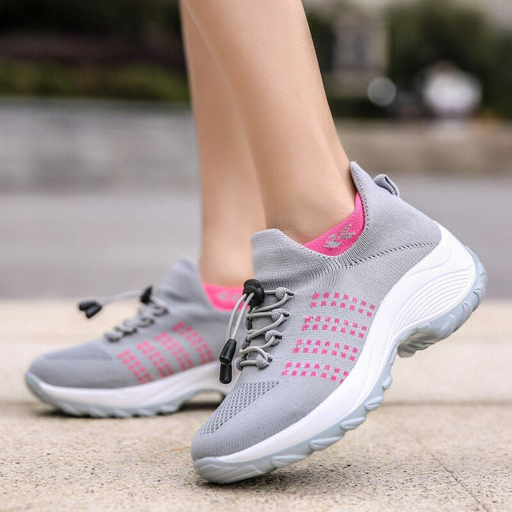 Chaussures Ortho Stretch Comfort - Gris et rose