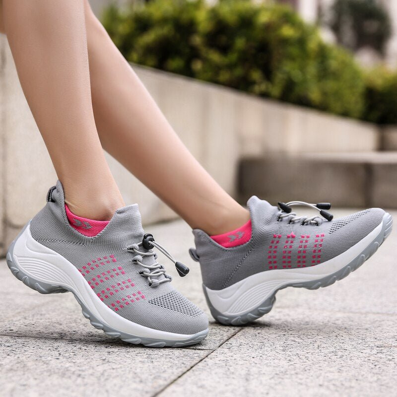 Chaussures Ortho Stretch Comfort - Gris et rose