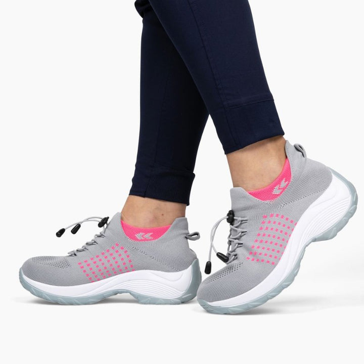 Chaussures Ortho Stretch Comfort - Gris et rose